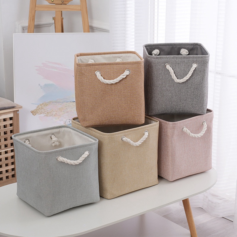 Linum Home Textiles - صندوق تخزين من القطن والكتان للاستخدام