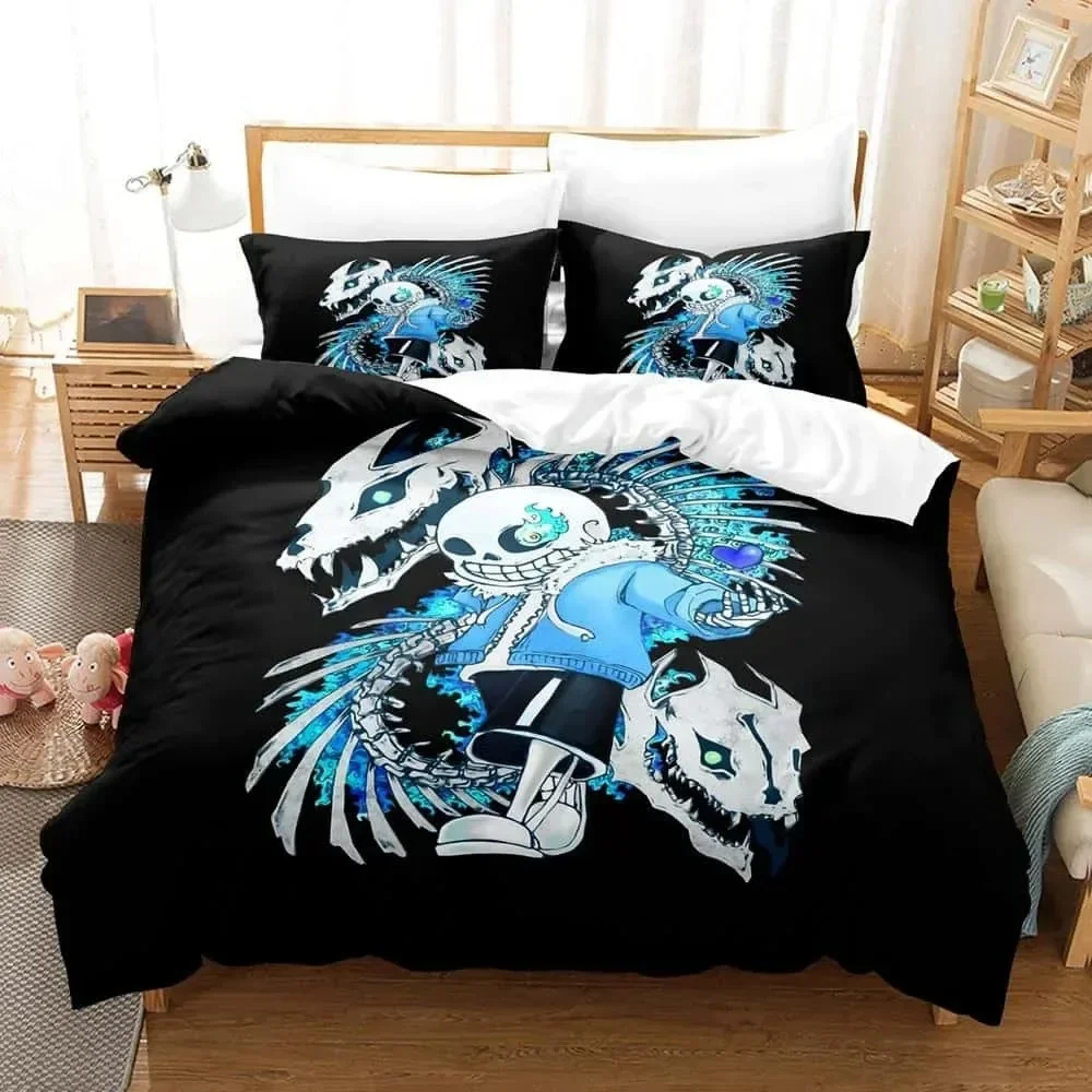 Home Textiles Bedding - الرسوم المتحركة Undertale Sans طقم سرير