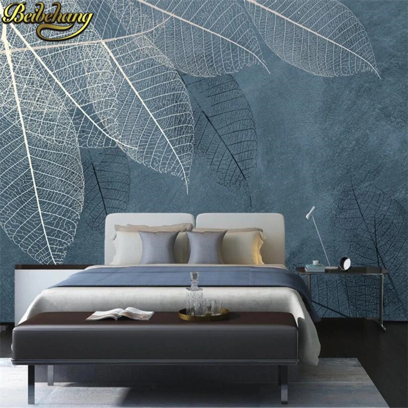 Home Textiles Photos - ورق جدران مخصص بتصميم أوراق شجر