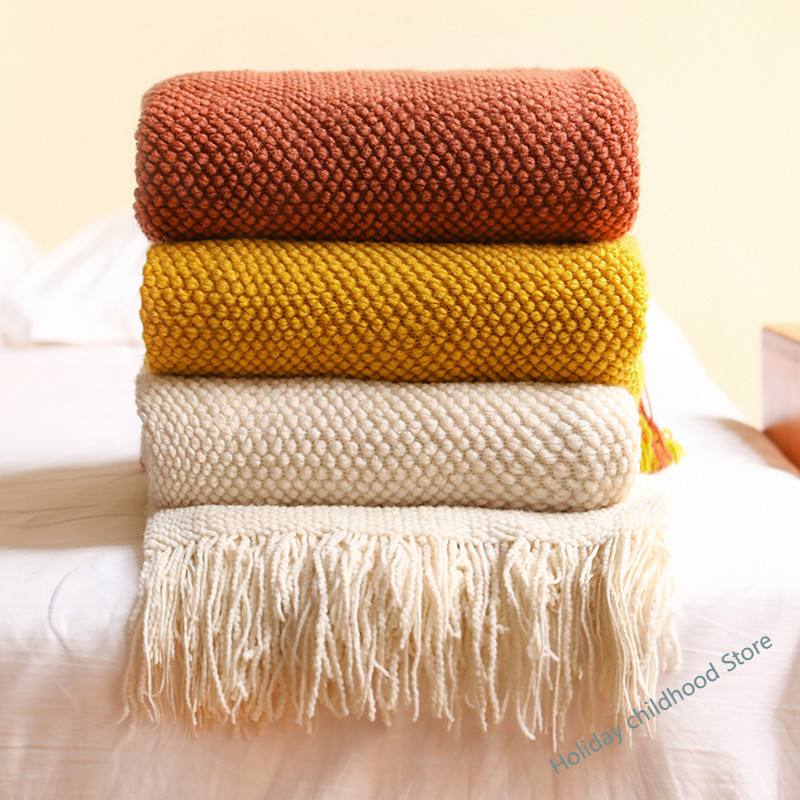 Home Textiles City - بطانية منسوجة سميكة من نسيج المدينة