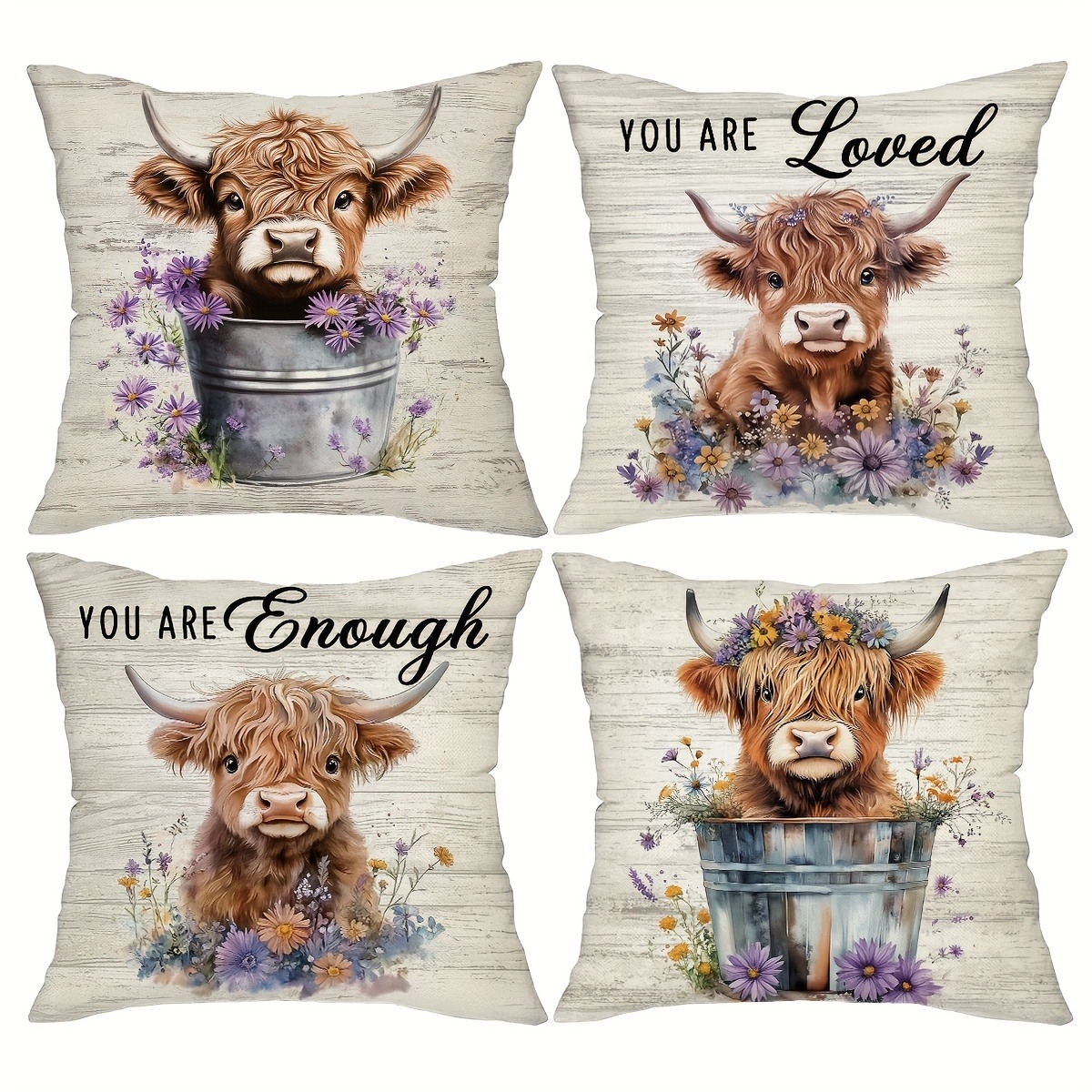 Highland Home Textiles - غطاء وسادة من مادة القطيفة القصيرة،
