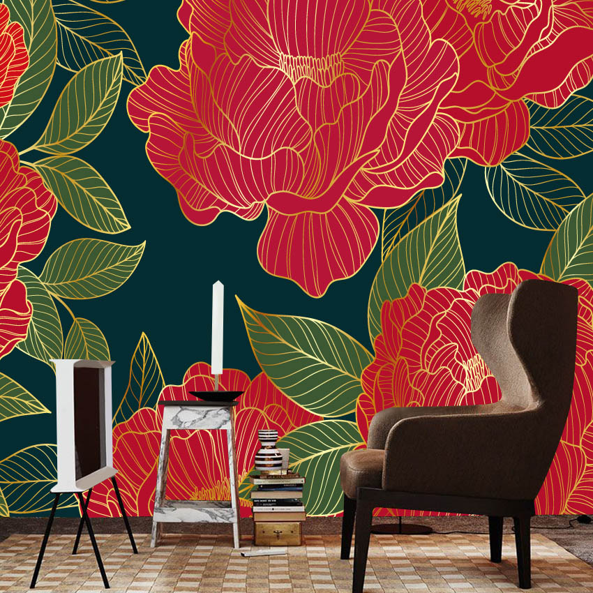 Home Textiles Photos - 20+ ورق جدران بتصميم زهور الفاوانيا