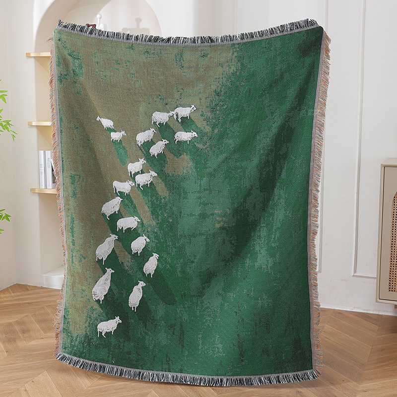 Home Textiles City - بطانية منسوجة بنقشة جاكار من تكستايل