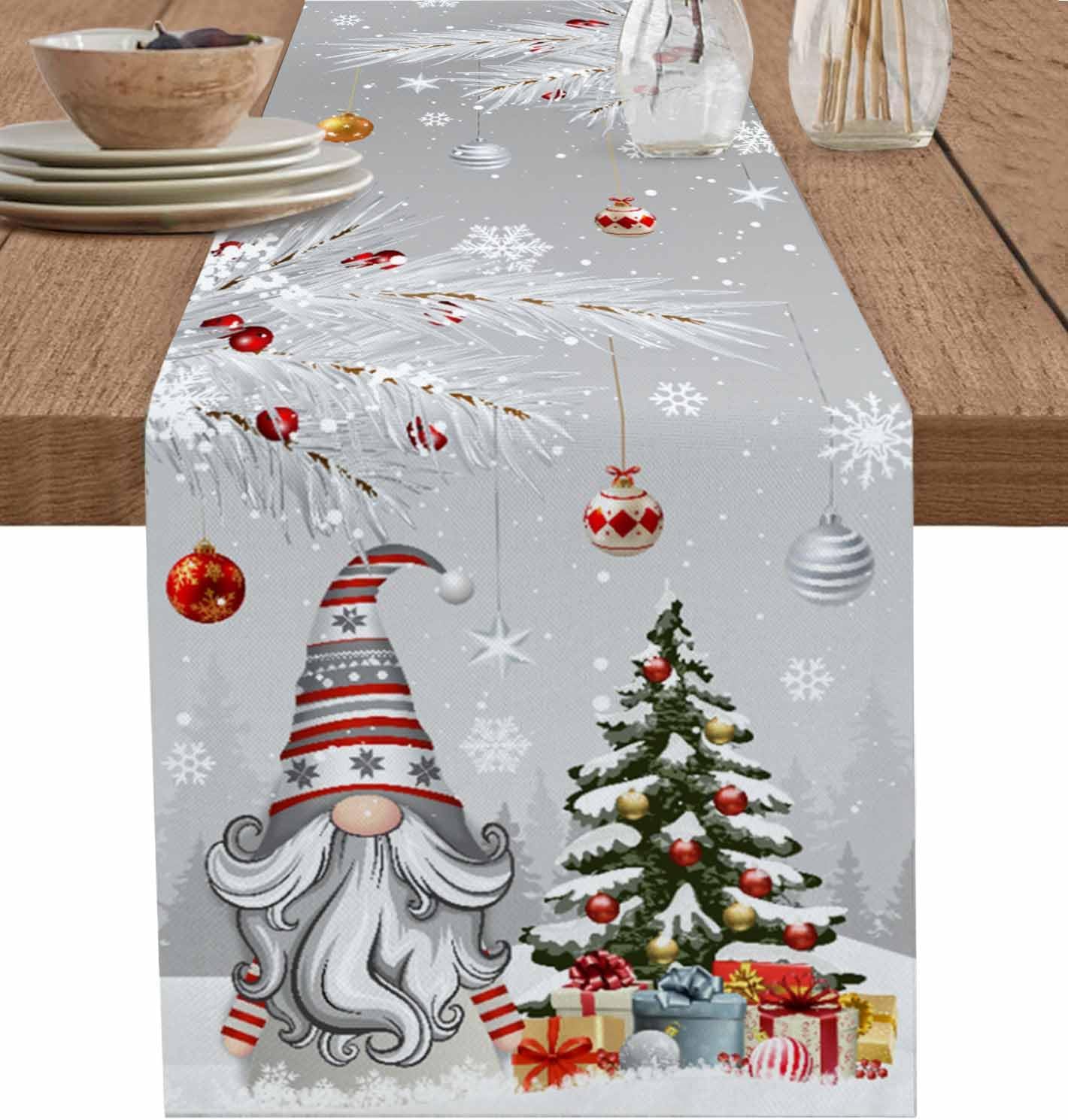 Linum Home Textiles - فستان عداء للطاولة باللون الرمادي لعيد