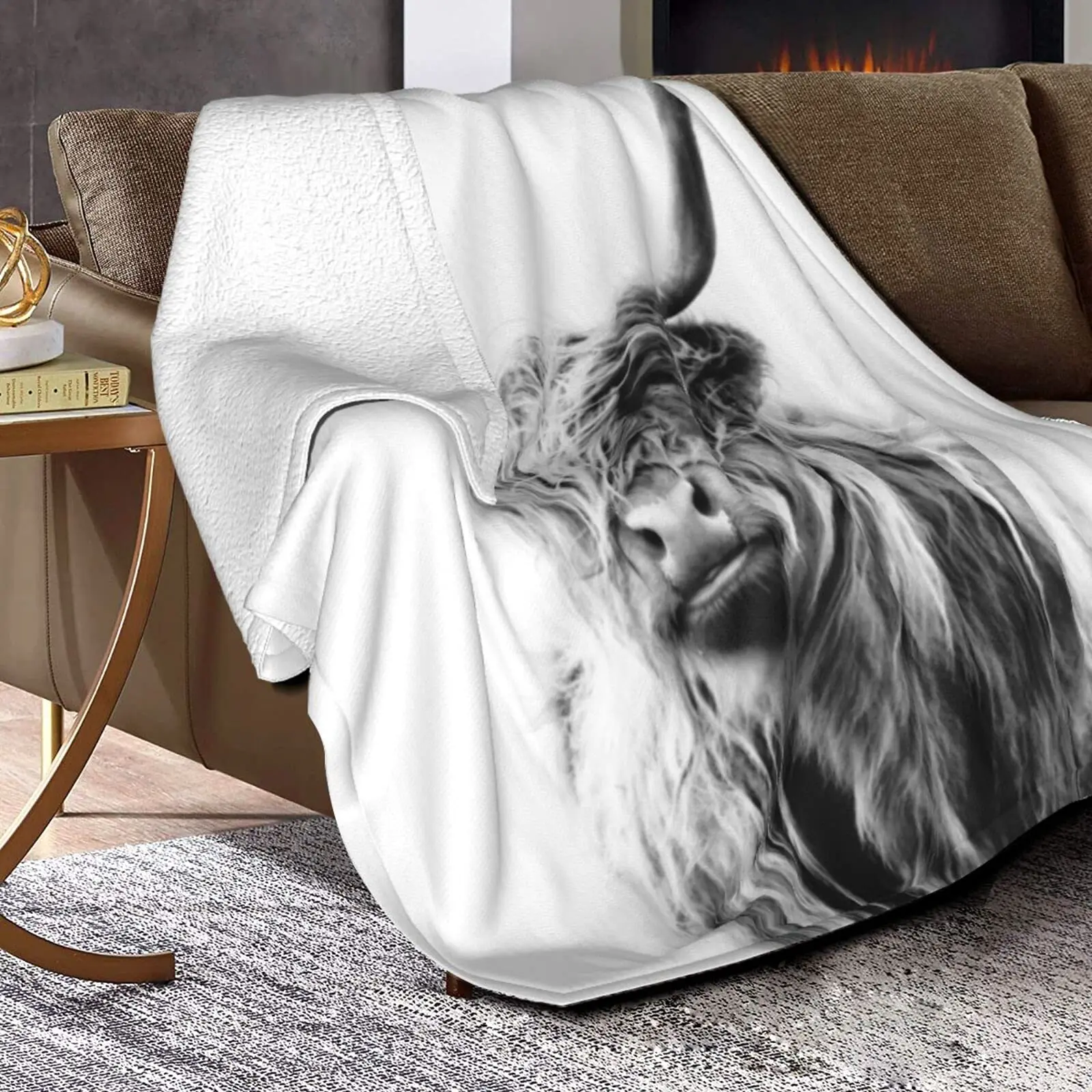المرتفعات البقرة بطانية الحيوا - مراجعة Highland Home Textiles وسعره