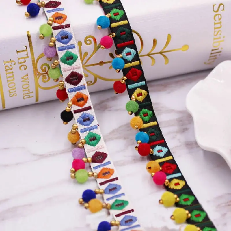1 ياردة/مجموعة Pompom هامش تقل - مراجعة Home Ec Textiles وسعره