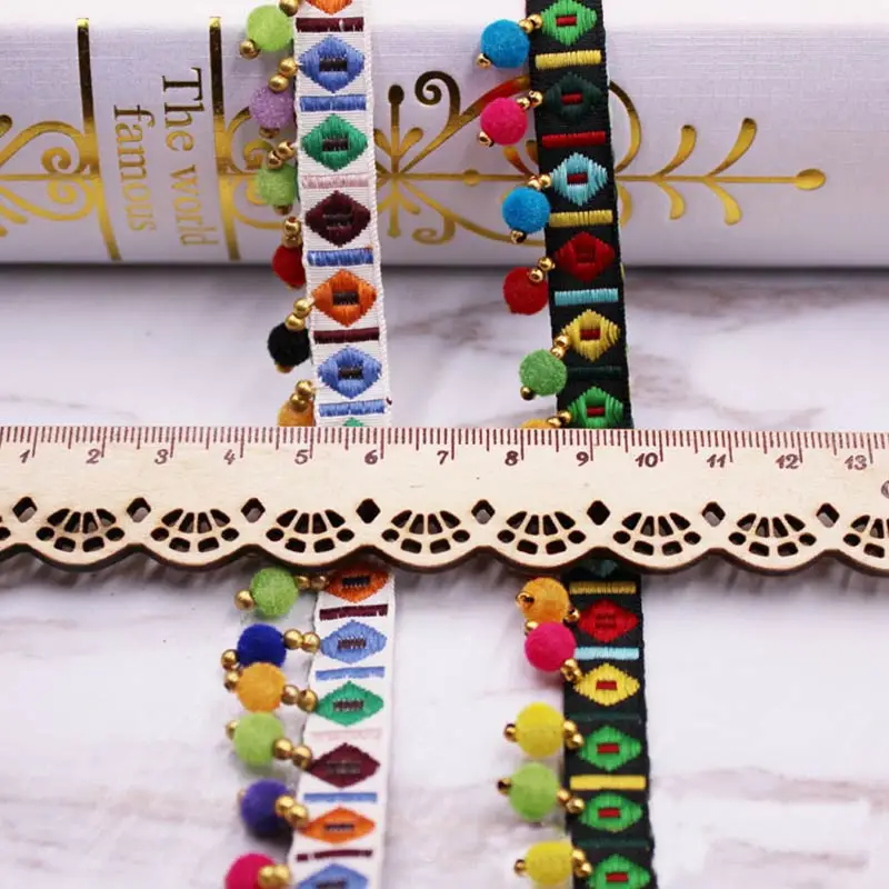 1 ياردة/مجموعة Pompom هامش تقل - مراجعة Home Ec Textiles وسعره
