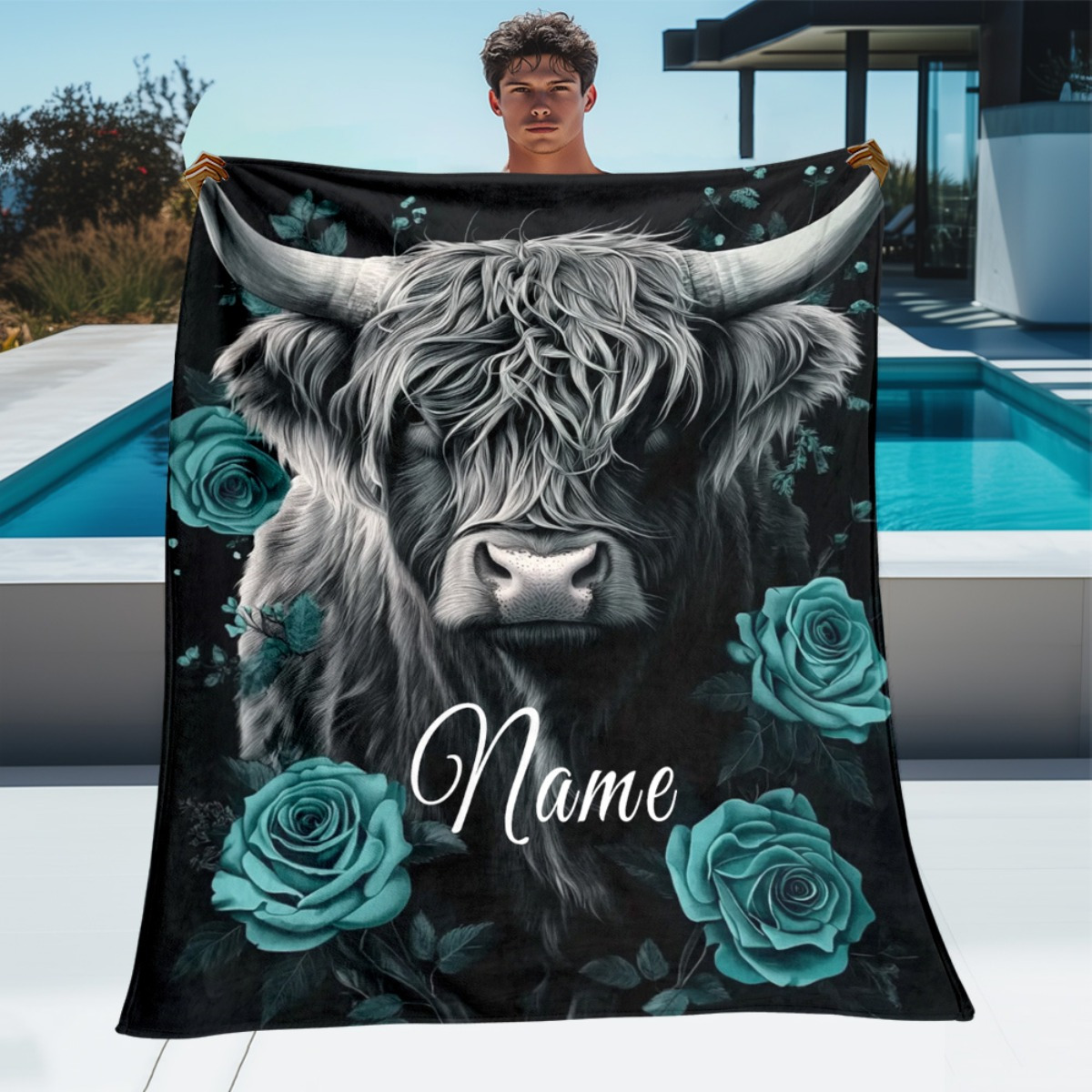 بطانية مخصصة بتصميم بقرة هايلا - مراجعة Highland Home Textiles وسعره