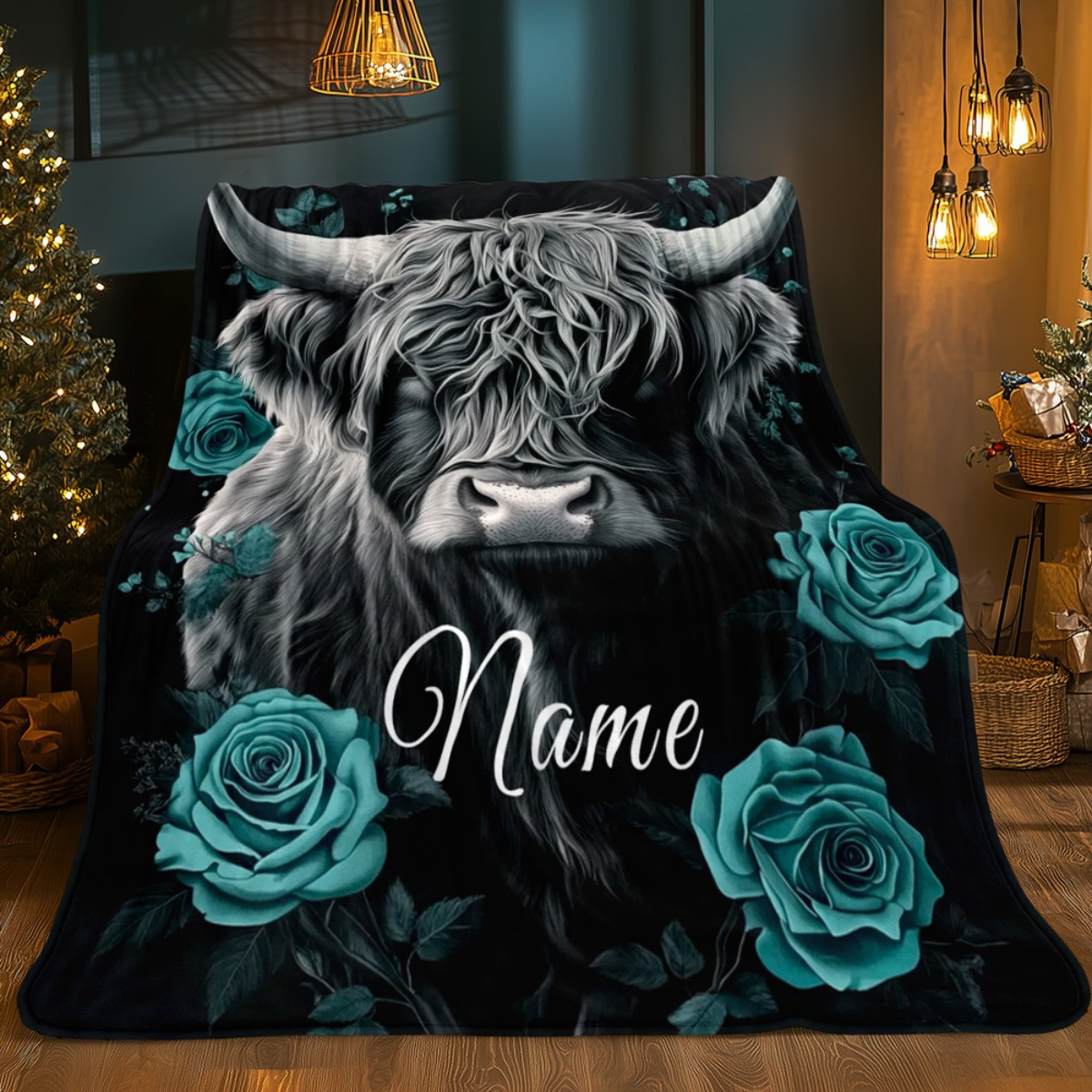 بطانية مخصصة بتصميم بقرة هايلا - مراجعة Highland Home Textiles وسعره