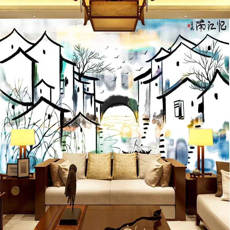 مخصص جدارية خلفية النمط الصيني - مراجعة Home Textiles City وسعره