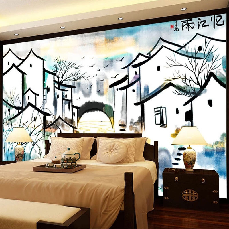 مخصص جدارية خلفية النمط الصيني - مراجعة Home Textiles City وسعره