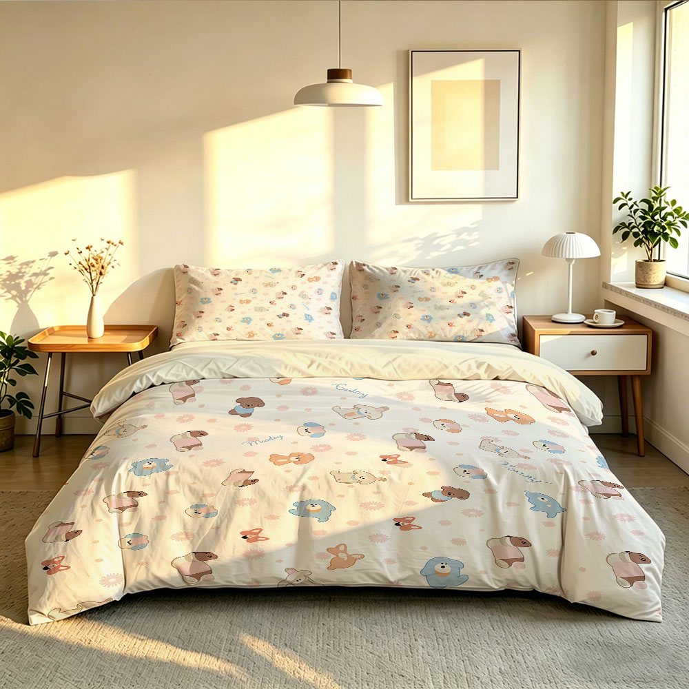 طقم غطاء لحاف بتصميم بسيط مع ط - مراجعة Home Textiles Bedding وسعره