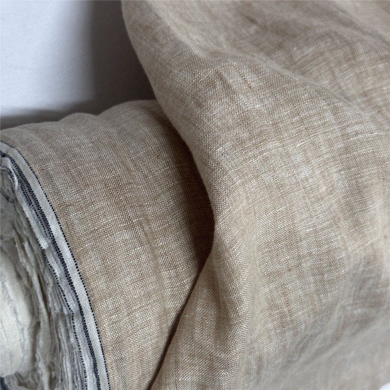 قماش كتان نقي بني فاتح على الط - مراجعة Linum Home Textiles وسعره