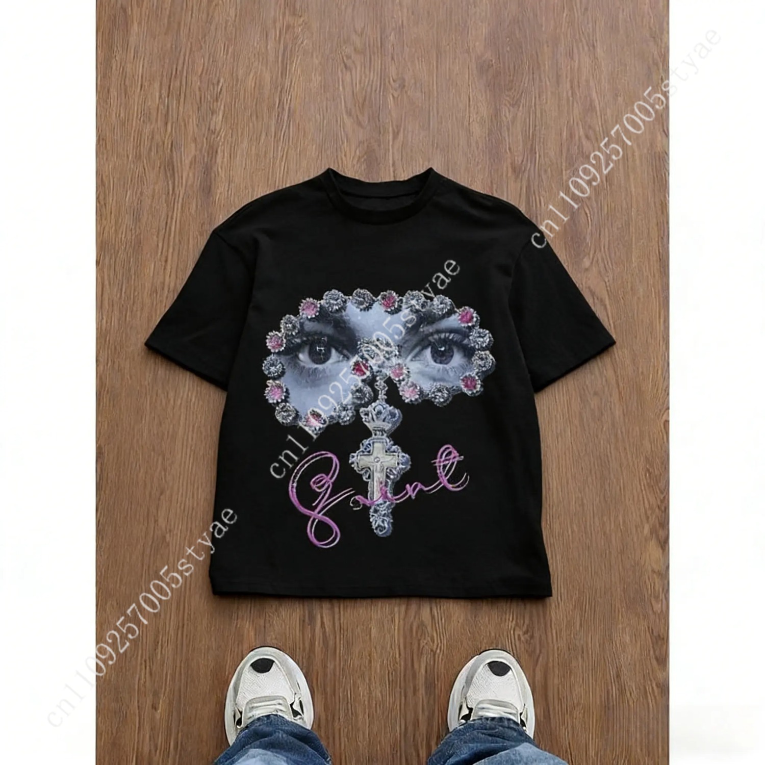 تي شيرت رجالي فضفاض بطباعة جرا - مراجعة Quilt Cotton Summer وسعره