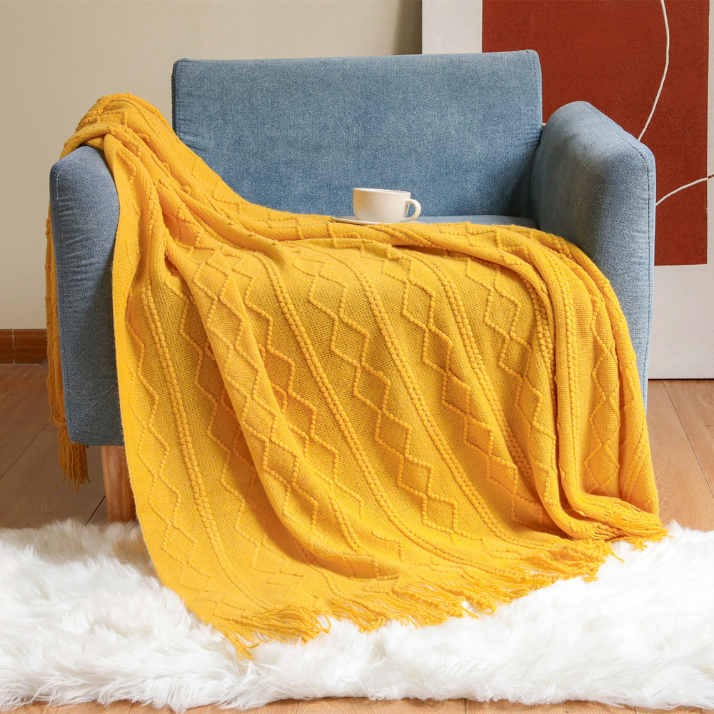 بطانية منسوجة بنمط الماس من تك - مراجعة Home Textiles City وسعره