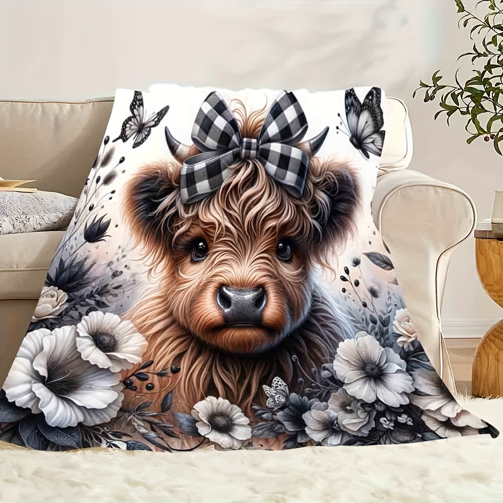 بطانية منقوشة على شكل بقرة هاي - مراجعة Highland Home Textiles وسعره