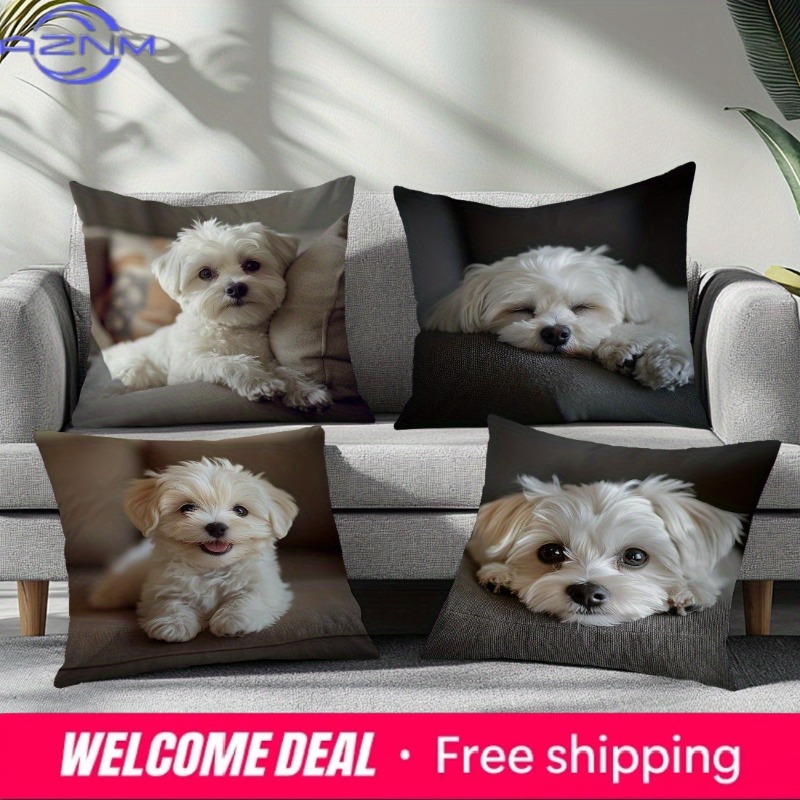 أغطية وسائد مزينة بصور الكلاب  - مراجعة Home Textiles Photos وسعره