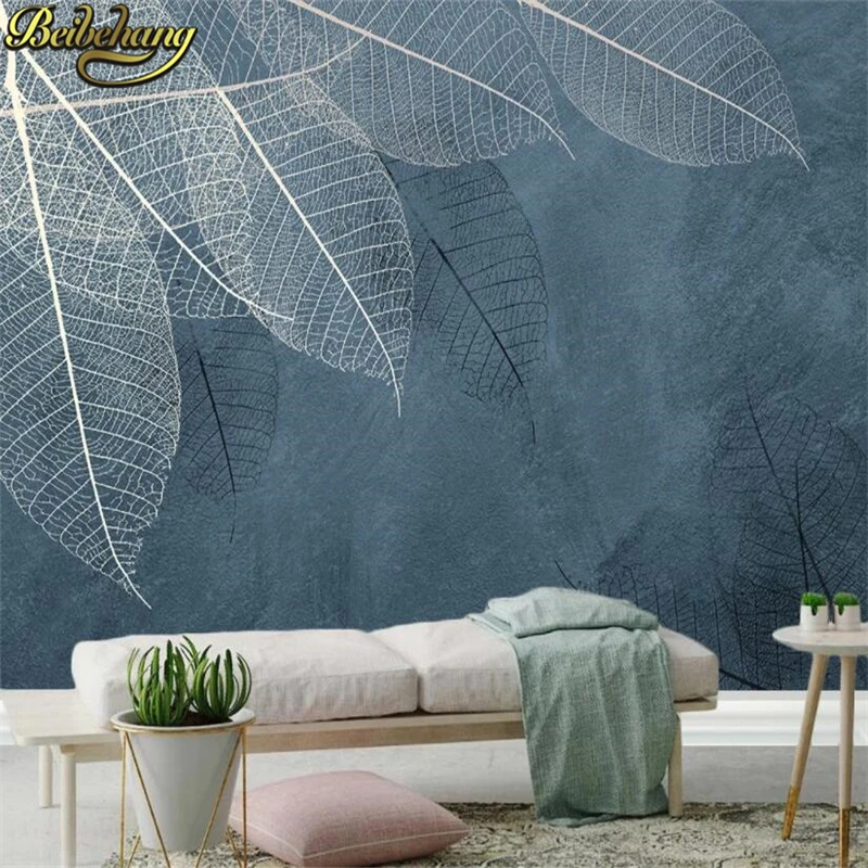 ورق جدران مخصص بتصميم أوراق شج - مراجعة Home Textiles Photos وسعره