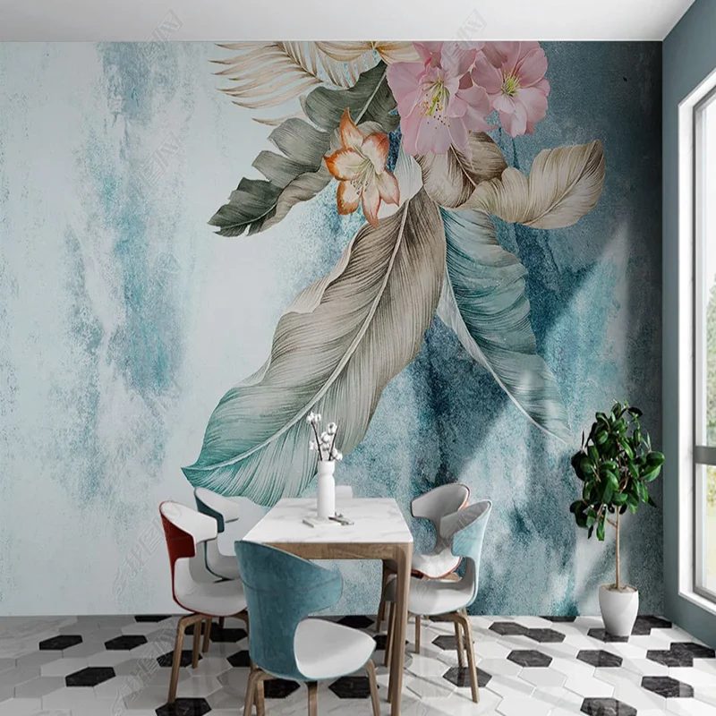 ورق جدران مخصص بتصميم أوراق شج - مراجعة Home Textiles Photos وسعره