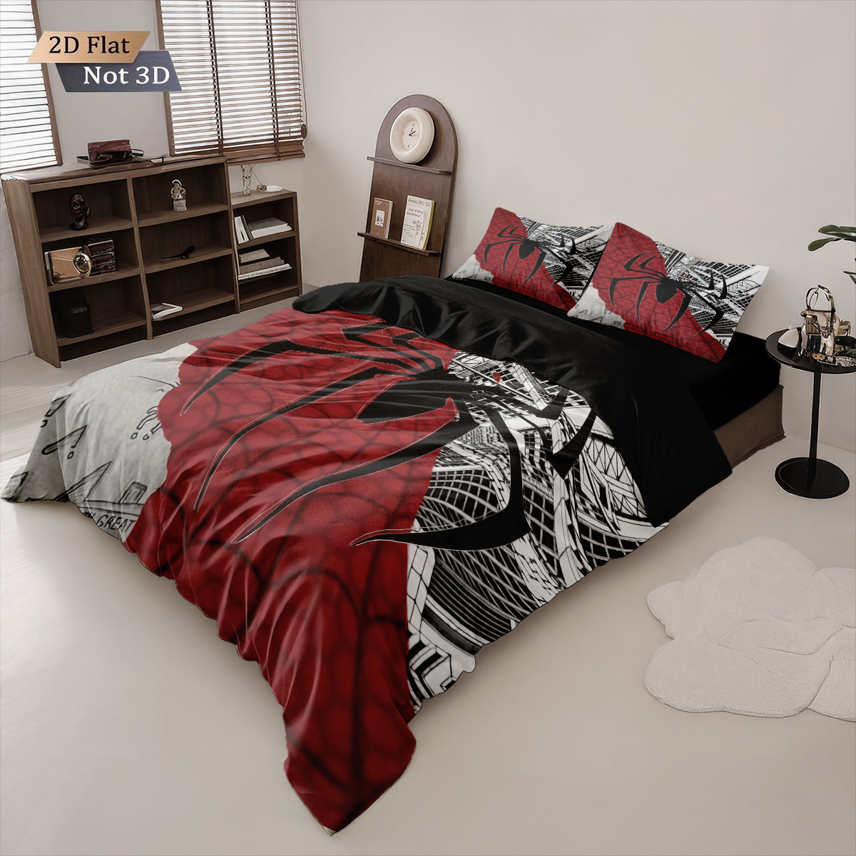 طقم لحاف مطبوع عليه عنكبوت أسو - مراجعة Home Textiles Bedding وسعره