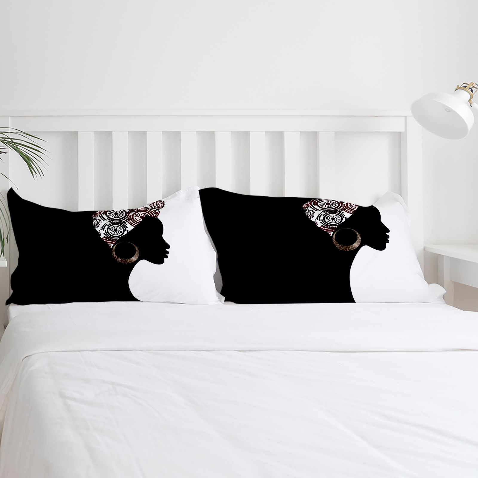 امرأة سوداء أسود أبيض طقم سرير - مراجعة Home Textiles Bedding وسعره